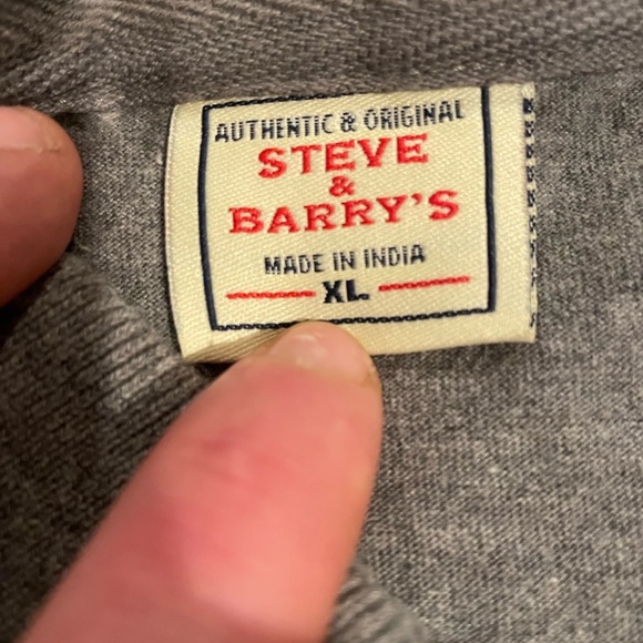 Vintage Y2K Steve & Barry's Gray Polo with White and Black Stripes Size XL - Picture 2 of 5